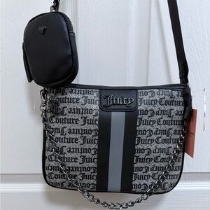 NWT Juicy Couture “State of My Heart” Crossbody Clutch in Black/Beige